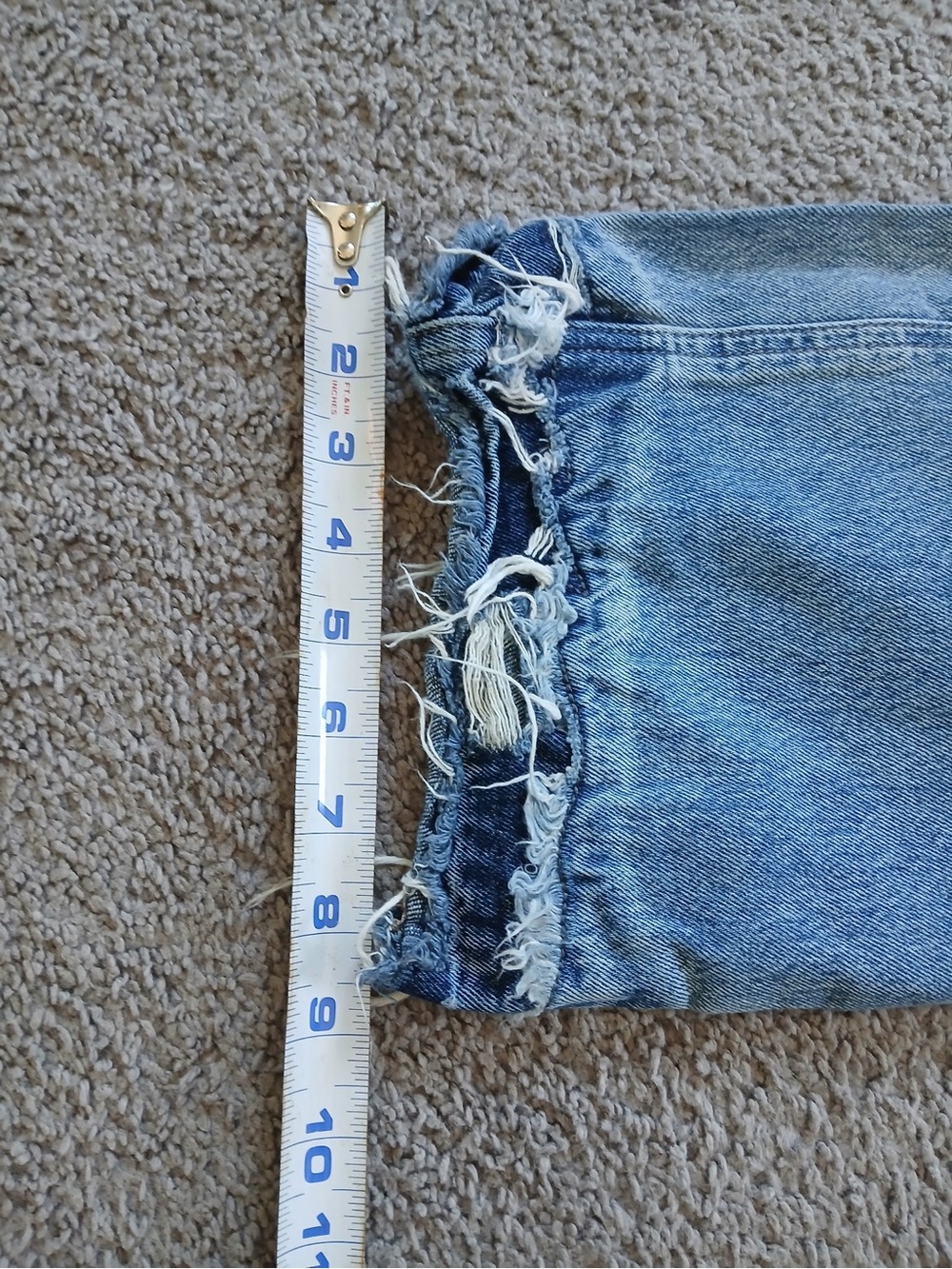 Women's Light Blue Distressed Straight-Leg Jeans - Casual High Rise - Picture 2 of 7